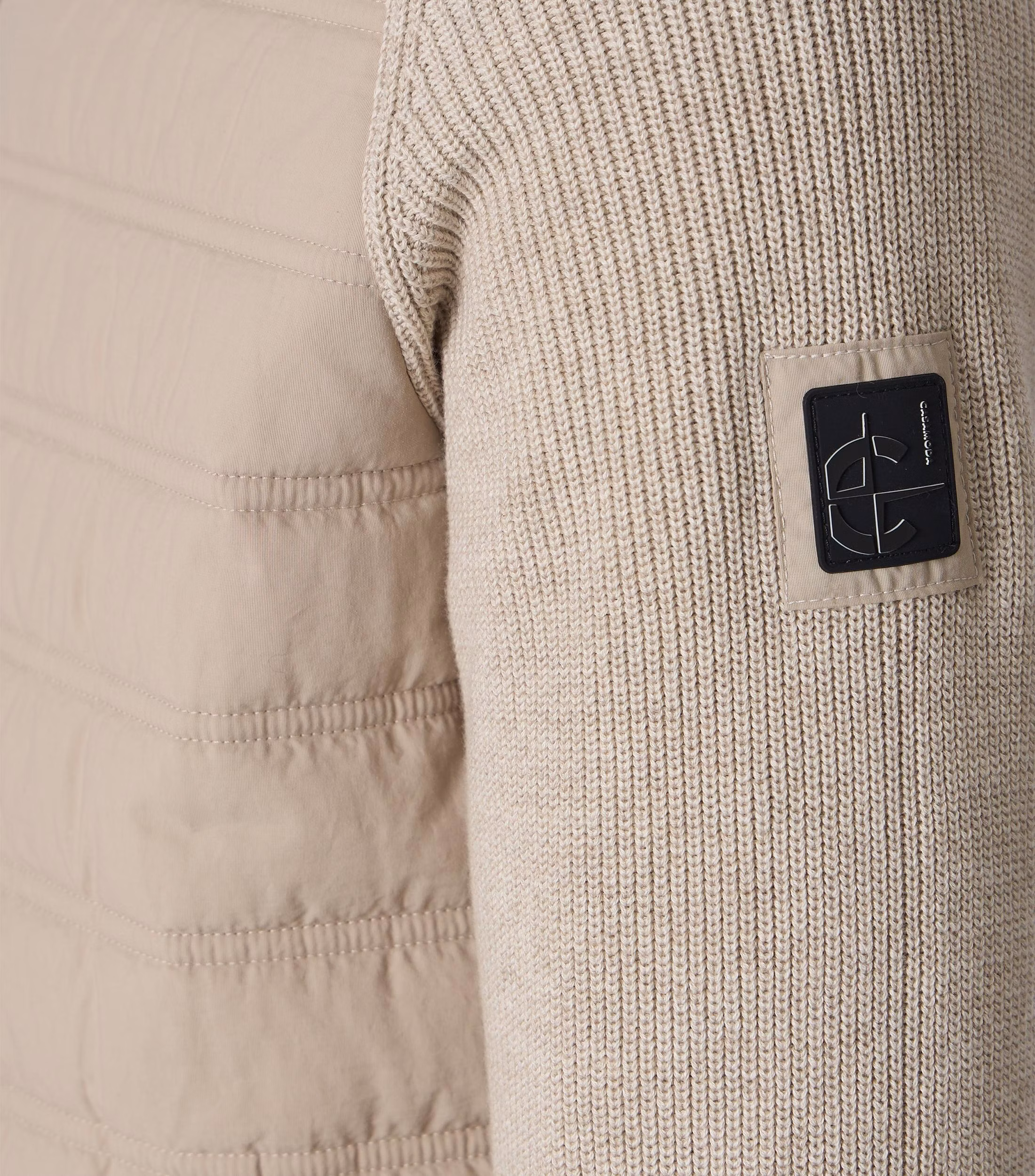 Casa Moda super lækker strik cardigan med fast forstykke med lommer sand - Image 3